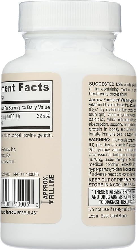 Jarrow Formulas Curcumin 95 500mg - Up to 120 Servings (Veggie Caps) &amp Vitamin D3 125 mcg (5000 IU) - 100 Servings (Softgels)