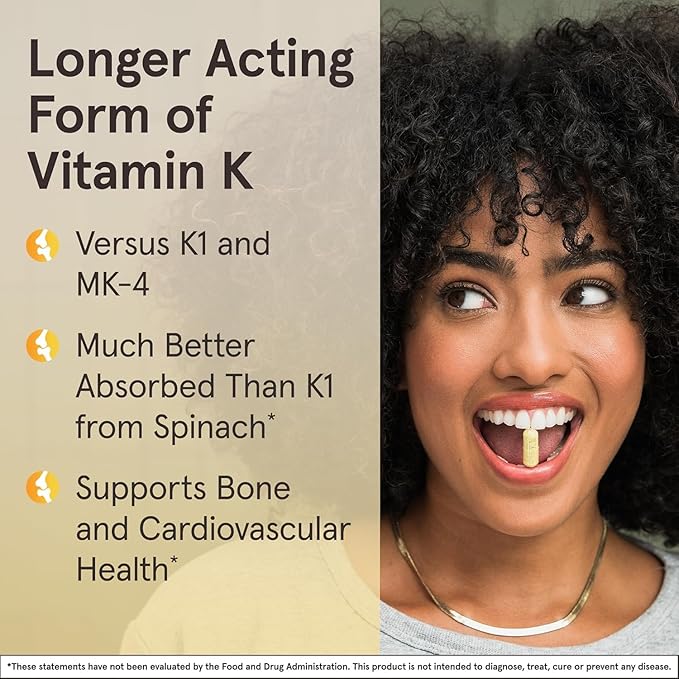 Jarrow Formulas MK-7 90 mcg - Bioactive Form of Vitamin K2-120 Servings (Softgels) - for Bone &amp Cardiovascular Health - Vitamin K2 MK-7 Dietary Supplement - Gluten Free (Pack of 2)