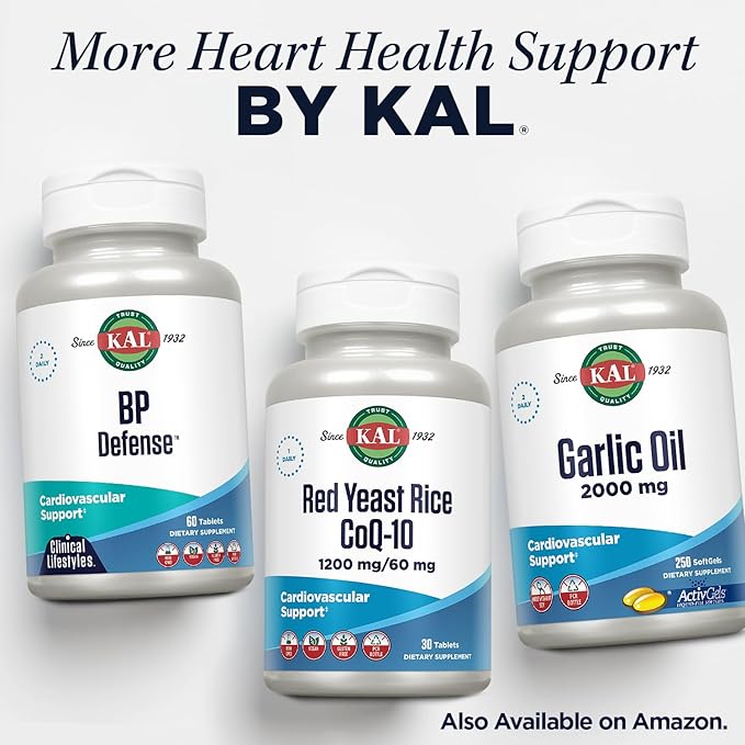 KAL Magnesium Taurate 400mg Plus Vitamin B6 Chelated Magnesium Supplement High Absorption Magnesium Complex Muscle and Heart Health Support Vegan Gluten Free 60-Day Guarantee 60 Serv 120 Tabs