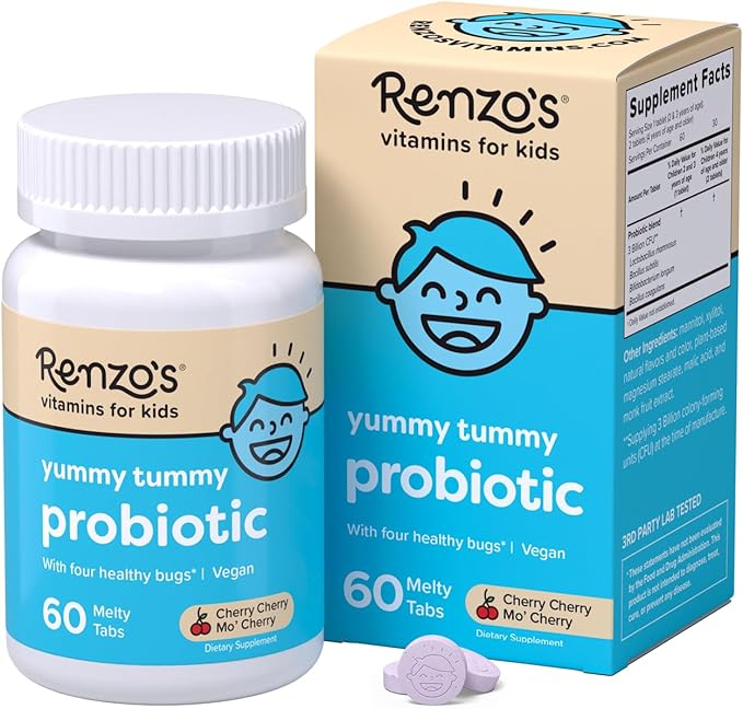 Renzo's Vitamins Happy Tummies Bundle Probiotics for Kids and Picky Eater Kids Multivitamin