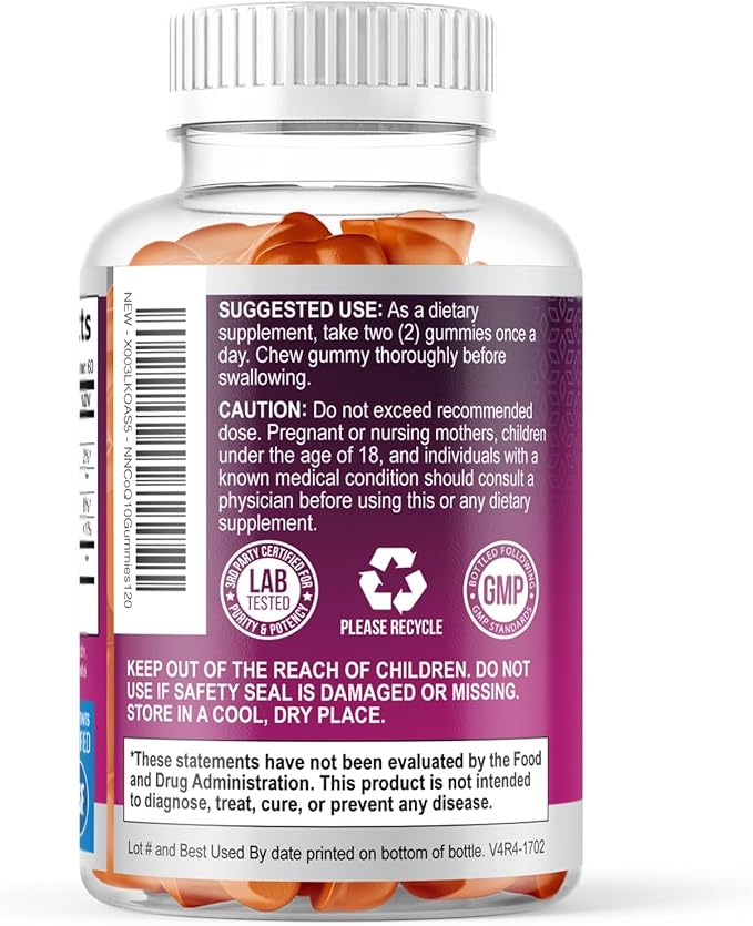 CoQ10 Gummies 100mg Per Serving - 3X Strength High Absorption Antioxidant Supplement for Heart Health Support &amp Energy Production Ultra Coenzyme Q10 Vitamins Coq 10 Supplements - 120 Gummies