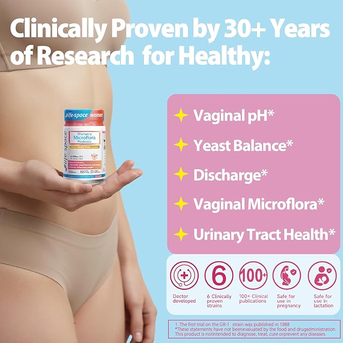 Life-Space Premium Broad Spectrum Probiotics + Women's Microflora Probiotic Support for Daily Digestive Health and Women Health