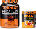 Nutrology TRIPACT Protein Powder 7-in-1 Meal Replacement Shake Creamy Chocolate Flavor (20 Servings) BCAA Natural Plant Based BCAA Powder Orange Coconut Flavor (30 Servings)