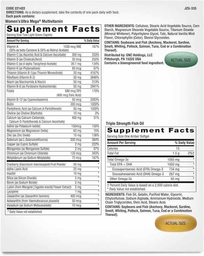 GNC Whole Body Vitapak Program Ultra Premium Proven Multivitamin Blend 7 in 1 Formula 30 Servings