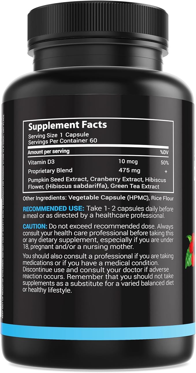 Advanced Bladder Control Supplements 60Ct + Vitamin D3 K2 Liquid Drops w/ K2 MK7-2000 IU Per Drop Liquid Vitamin D K2 Drops 1 Oz