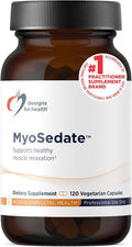 Designs for Health MyoSedate - Magnesium Valerian Root Passion Flower + Lemon Balm - Promotes Healthy Muscle Relaxation + Calm Support - Non-GMO Herb + Mineral Supplement (120 Capsules)