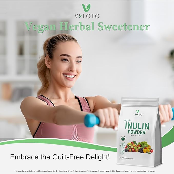 Organic Inulin Powder – Prebiotic Fiber Supplement for Smoothies &amp Drinks 2.2 lb Flavorless Water Soluble Vegan &amp Non-GMO