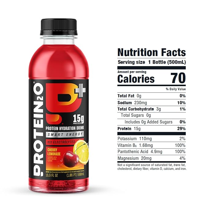 Protein2o 15g Whey Protein Isolate Hydration Drink Plus Energy &amp Focus 350mg of Electrolytes Vitamins B5 &amp B6 Sugar Free Energy Variety Pack 16.9 oz Bottle (Pack of 12)