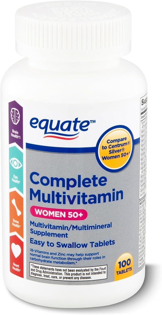 Equate Complete Multivitamin Tablets Women 50+ 100 Tablets - Set by Basket Goods