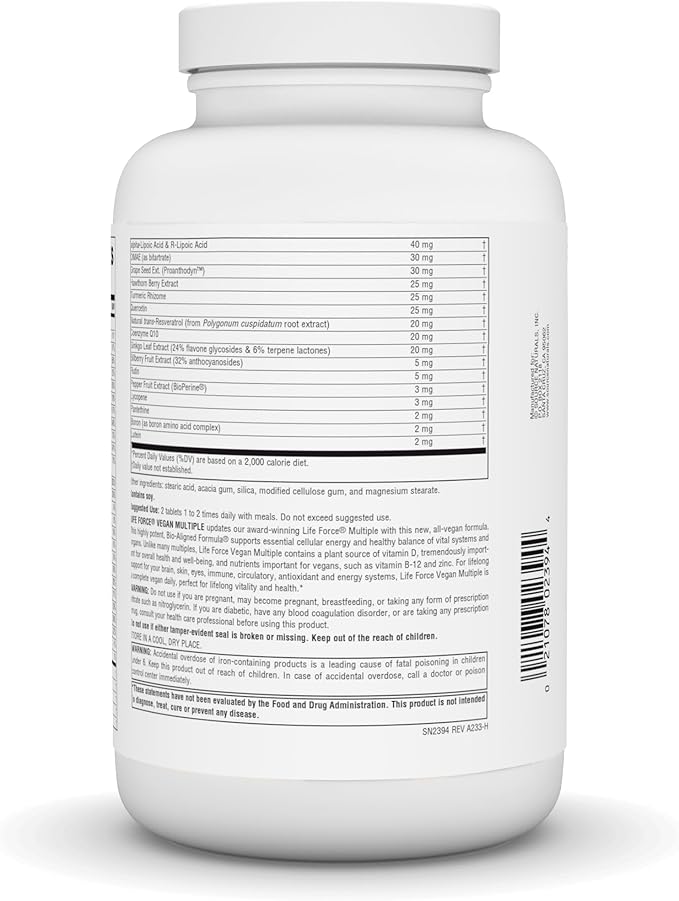 Source Naturals Vegan True Vegan Force Multiple Advanced Energy Formula for Vegans* - 180 Tablets