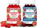 Lunakai USA Made Womens Multivitamin &amp Probiotic Gummies Bundle – 16 Multi Vitamins &amp Probiotic for Digestion Support – 60ct Each