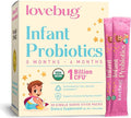 LOVEBUG Infant Probiotics 0-6 Months - USDA Organic Probiotics for Babies Supports Baby Gas Colic Diarrhea and Newborn Constipation Relief Allergen &amp Sugar Free Tasteless Powder 30 Pack