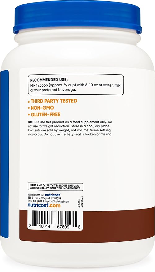 Nutricost Whey Protein Concentrate (Chocolate) 2LBS - Gluten Free &amp Non-GMO