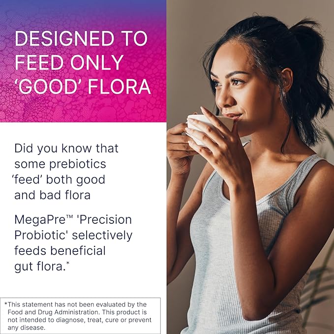 Microbiome Labs MegaPre DF - Dairy-Free Prebiotic Fiber Supplement - Gut Health Prebiotics for Women Men &amp Kids 3+ - Support Microbial Diversity (180 Capsules)