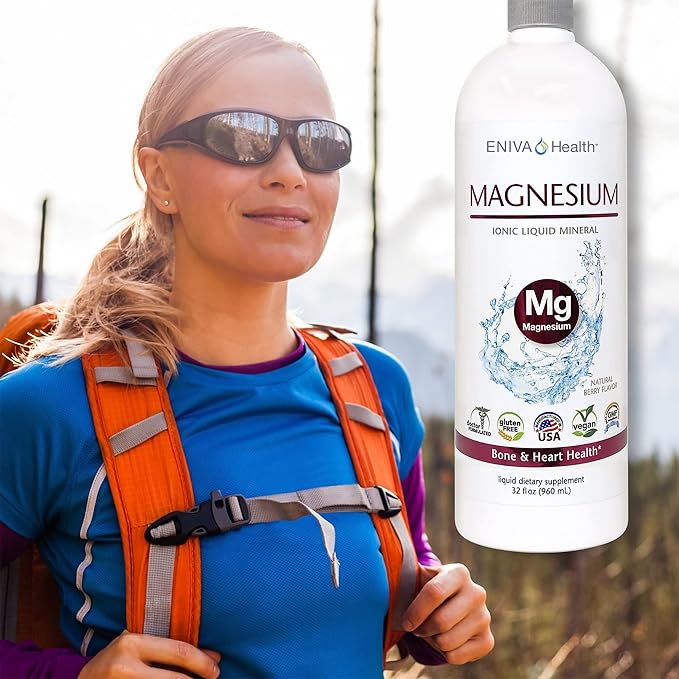 Liquid Ionic Magnesium Supplement (32oz) Digestive Health Muscle Energy and Bones. Doctor Formulated. Zero Calories. Zero Sugar. by Eniva Health.