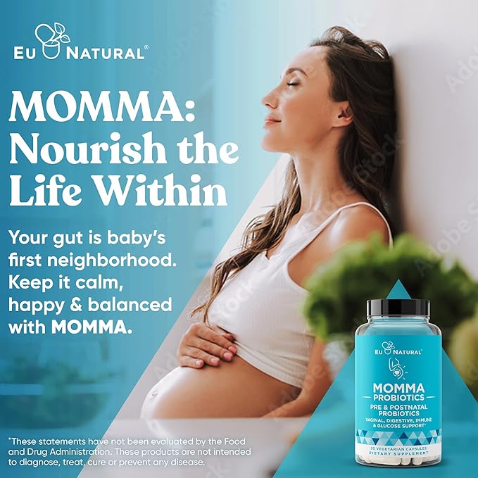Momma Prenatal Probiotics Mom &amp Baby – Gut and Digestive Postpartum Nursing Morning Sickness Pregnancy Relief – 18 Clinically Proven Strains 14 Billion CFU Prebiotic – 30 Mini Vegan Capsules