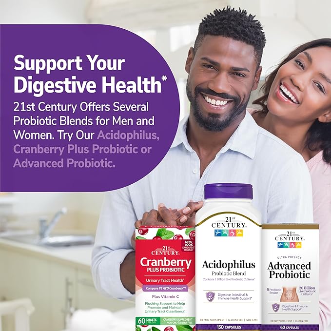 21st Century Acidophilus Probiotic Blend Capsules (300 Count) Daily Probiotic Supplement with Lactobacillus Acidophilus Supports Digestive Health &amp Immune System Non-GMO Gluten-Free