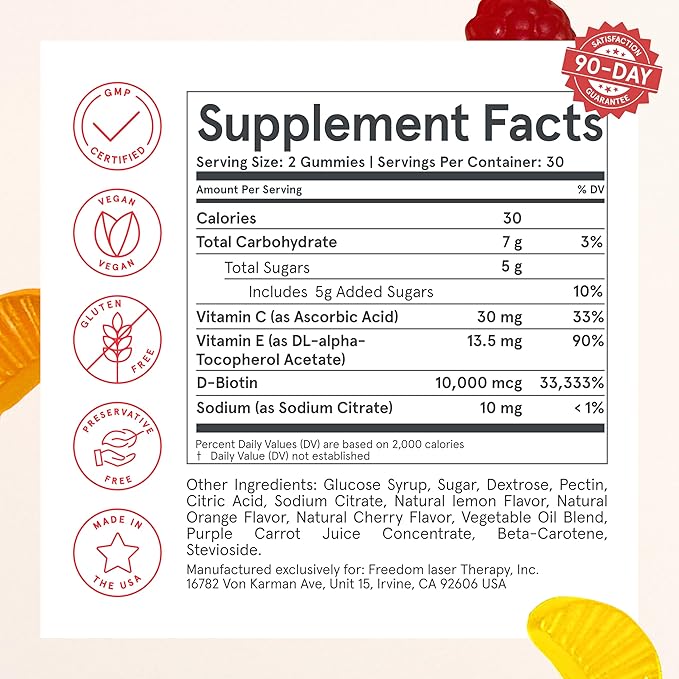 iRestore Hair Gummy Vitamins Vegan Biotin Gummies for Hair Skin and Nails Hair Growth Gummies for Women &amp Men Biotin 10000mcg 3PK