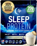 SleepProtein™ Nighttime Casein Recovery Shake – 20g Slow-Release Protein for Overnight Muscle Repair &amp Deep Sleep Support – Melatonin-Free GLP-1 Friendly with Magnesium GABA Theanine &amp Try