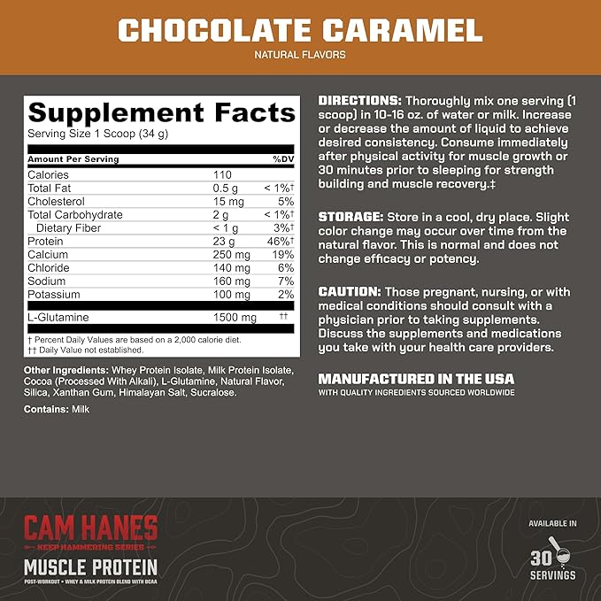 MTN OPS Cam Hanes Whey Protein &amp Pineapple BCAA Bundle – Chocolate Caramel Protein Powder + Amino Acids – Cameron Hanes Muscle Recovery &amp Endurance Support Stack