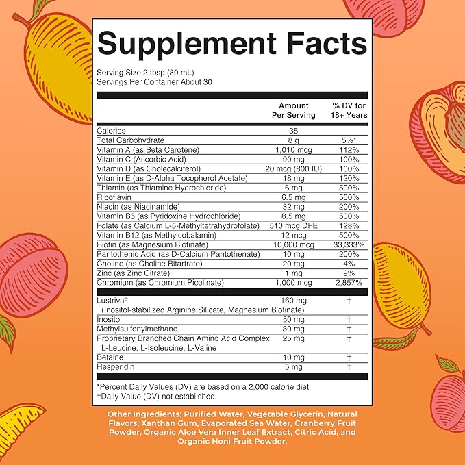 MaryRuth's Morning Multivitamin +Hair Growth (Peach Mango 30oz) Nighttime Multimineral (Coconut 32oz) &amp Probiotic Drops (4oz) | Vegan Vitamins for Beauty Bedtime Routine &amp Wellness | Non-
