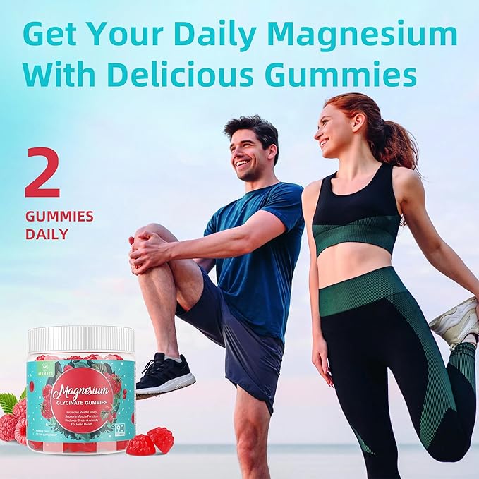 90 Count Magnesium Glycinate Gummies 400 mg - Sugar Free Magnesium Supplement for Adults with Glycinate &amp Malate L-Theanine Ashwagandha Zinc Vitamin B6 &amp D3 Supports Relaxation &amp Slee