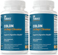 Dr. Tobias Colon Cleanse - Constipation Relief &amp Gut Health Support for Women &amp Men | 14 Day Colon Cleanser for a Gentle Colon Detox &amp Gut Flush - 2 Bottles of 28 Capsules
