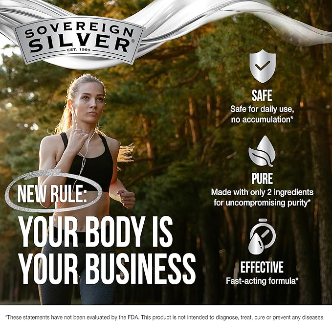 Sovereign Silver Immune Support - Colloidal Silver Bio-Active Silver Hydrosol 10 ppm Liquid Dropper 8 Fl Oz (236 mL)