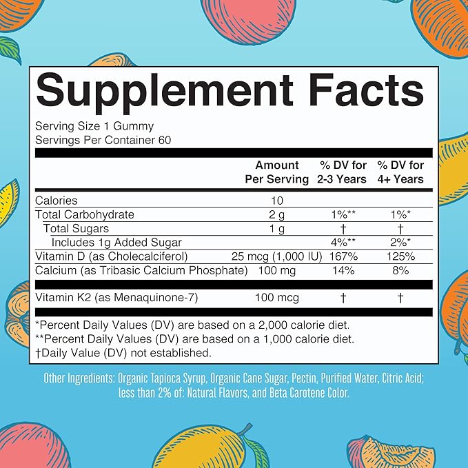 MaryRuth's Vitamin K2+D3 Gummies (Peach Mango &amp Apricot) &amp USDA Organic Probiotic Drops | Clean Label Project Verified® | Vitamins for Joint Support &amp Overall Health | Vegan Non-GMO Glu