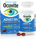 Ocuvite 50+ Eye Vitamin &amp Mineral Supplement Multivitamin for Vision &amp Ocular Health with Omega-3 Zinc Vitamins C &amp E Lutein &amp Zeaxanthin Zinc Supplements for Women and Men 90 So