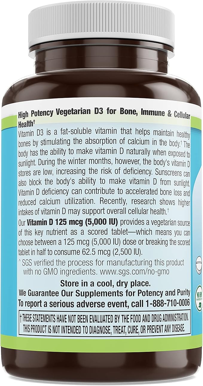 Livamed - Vitamin D3 5000 IU Veg Tabs 120 Count