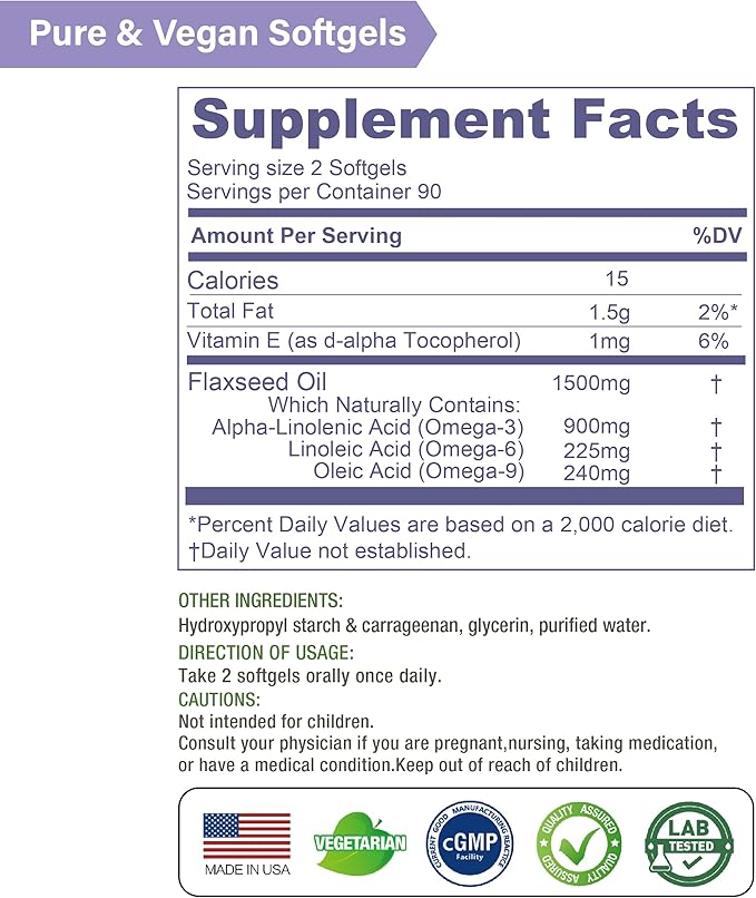 LOVITA Complete Omega Bundle - 1 Fish Oil (120ct) &amp 1 Flaxseed Oil (180ct) rTG EPA/DHA &amp ALA 3-6-9 Dual Source Heart Support (2-Pack Set)