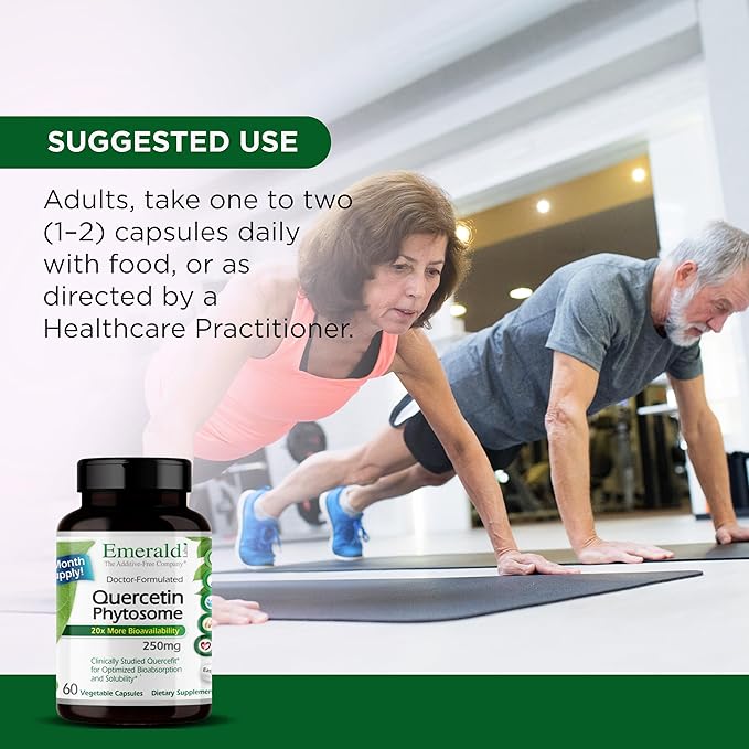 EMERALD LABS Quercetin Phytosome - Quercetin Complex for Immune Support - Vegan &amp Gluten-Free - 60 Vegetable Capsules