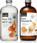 Natural Force Pure Vitamin D Orange Cream 16 fl oz Organic Pure C8 MCT Oil 32 oz