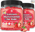 (2 Pack) Sugar Free Calcium Multivitamin Gummies for Kids with Methyl B12 &amp Methylfolate Calcium Vitamins C D A B1 B2 B6 Biotin Magnesium - Nutritional Immune Bone Support 120 Ct