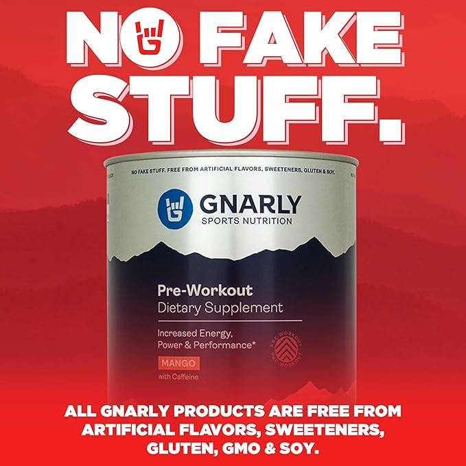 Gnarly Vegan Plant Protein Meal Replacement - Vanilla (28.2oz) and Gnarly Nutrition Preworkout Mango (14.82oz)