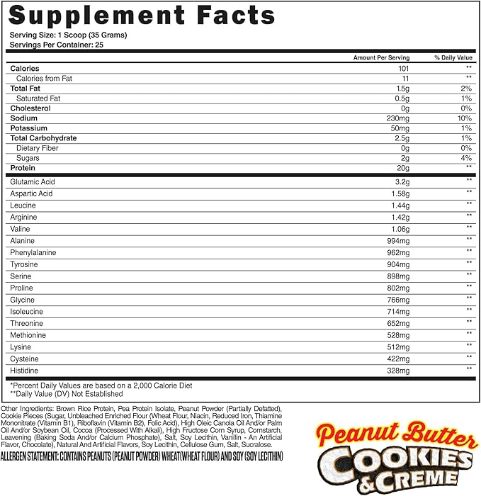 Steel Supplements Veg-PRO | Vegan Protein Powder Peanut Butter Cookies &amp Creme | 25 Servings (1.93lbs) | Vegan Protein Powder with BCAA Amino Acid | Non Dairy | Low Carb Formula