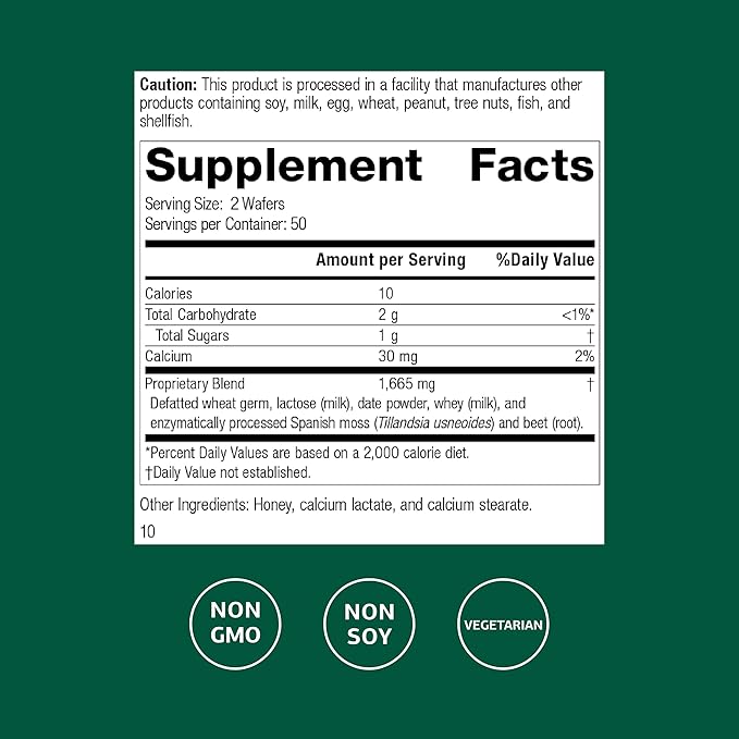 Standard Process Zymex Wafers - Supplement for Digestive &amp Gut Health - Provides pH &amp Intestinal Tract Support - Vegetarian &amp Non-Soy - 100 Wafers (50 Servings)