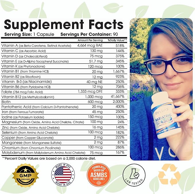 Bariatric Health &amp Hair Revitalization Bundle – Multivitamin with Iron &amp DHT Blocker Shampoo &amp Conditioner – Daily Support for Recovery Hair Strength and Post-Surgery Wellness