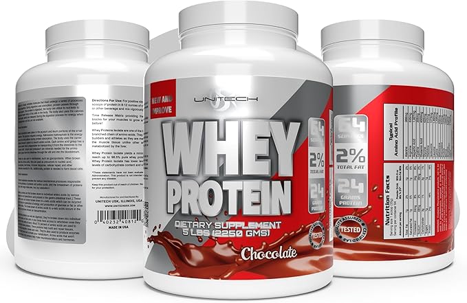 Unitech USK | Whey Chocolate Powder | Muscle Repair &amp Support | Quality Protein with Essential Amino Acids Enzymes &amp Minerals | Sports Supplement | Chocolate Flavor 80oz