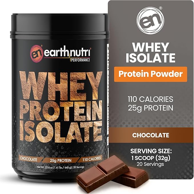 Whey Isolate Protein Powder – Post Workout Recovery Powder for Muscle Recovery &amp Growth – 25g Protein – Easily Digestible – Non-GMO &amp Gluten-Free – Chocolate Flavor – 20 Servings (1.41 lbs)