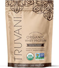 Truvani Organic Whey Protein Powder | Chocolate Peanut Butter | 20g Grass Fed Whey Protein | 20 Servings | USDA Organic &amp Non-GMO | Gluten Free | No Gums No Soy No Stevia No Added Sugars