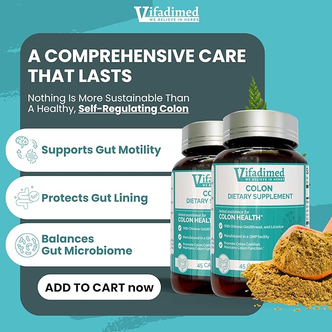 Colon for Diarrhea IBS-DColitis Soothes IrritationEnhances Colon's Function. Intestine LiningGut MicrobiomeColon Motility. IBS Relief90 Capsules.