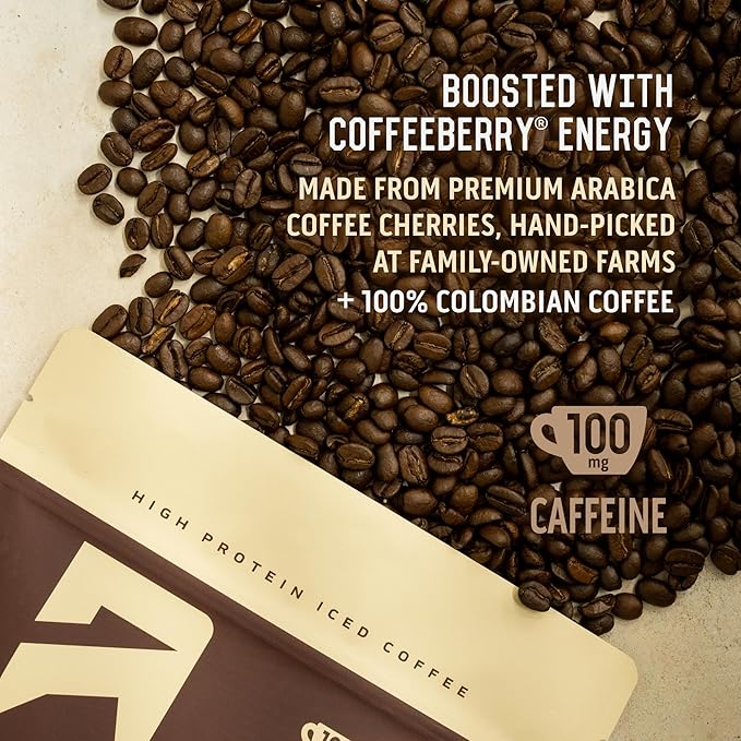 Ascent Iced Coffee Protein Powder - High Protein Coffee Powder 20 g Protein &amp 100 mg Caffeine - 30 Servings