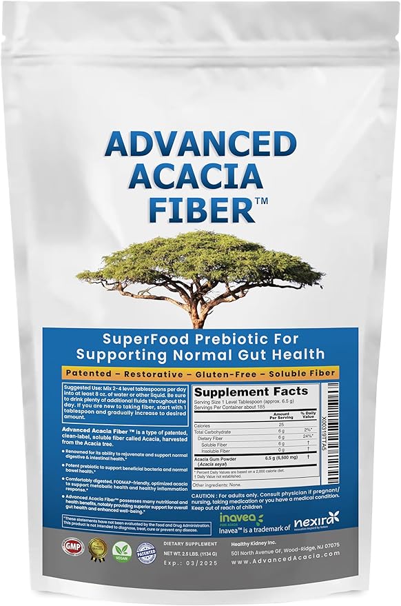 Advanced Acacia Fiber Powder Bundle 2.5 Ibs (40oz) Soluble Fiber Leaky Gut Repair Powder + DGL Licorice Supplement: Stomach Relief Leaky Gut Repair DGL Powder for Digestive Restoration Acid Relief