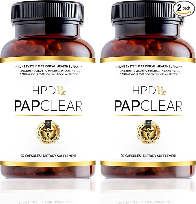 PAPCLEAR Physician Formulated | All Natural Immune Support Supplement | Advanced Powerful Immunity Booster | 21 Vitamins &amp Nutrients with Organic Shiitake Mushroom &amp Lycopene | 90 Capsules | P