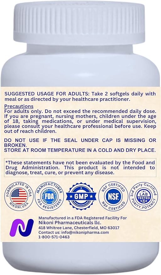 Nikoni Akkermansia Muciniphila GLP-1 Probiotic Supplement for Women &amp Men Gut Health (240 Softgels)