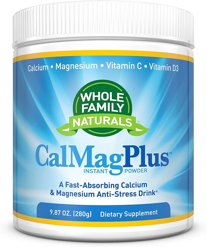 Calcium Magnesium Powder Supplement - CalMag Plus with Vitamin C &amp D3 - Gluten Free Non GMO - Natural Calm Cal Mag Drink - Cal-Mag for Muscles - Calm Sleep Magnesium Drink Powder - Calcium Supple