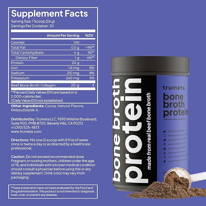 Beef Bone Broth Protein Powder Reds Powder for Muscle Skin and Immune Support