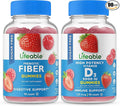 Lifeable Sugar Free Prebiotic Fiber + Vitamin D 5000 IU Gummies Bundle - Great Tasting Vitamin Supplement Gluten Free GMO Free Chewable Gummy